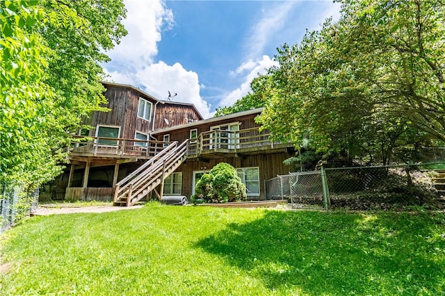 5353 E Reas Bridge Rd, Decatur, IL 62521 - back of property with stairs and a deck
