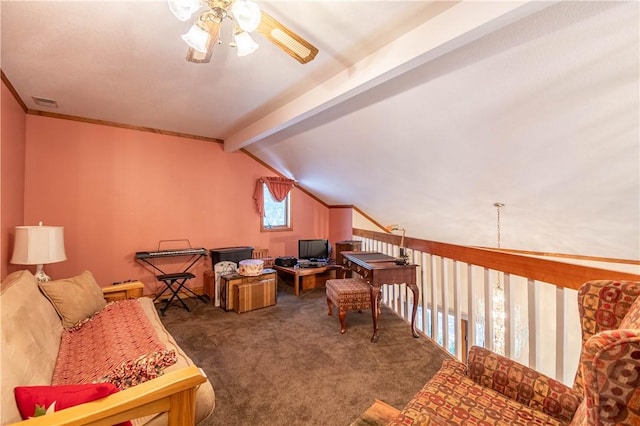 5353 E Reas Bridge Rd, Decatur, IL 62521 - sitting room featuring a ceiling fan and carpet floors