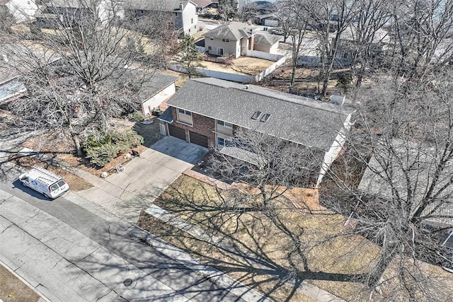 drone / aerial view with a residential view