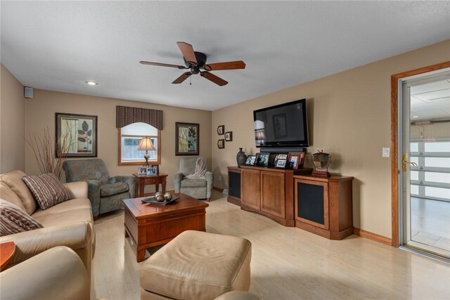 1003 Flame Ave, Effingham, IL 62401 - living area with ceiling fan and light wood finished floors