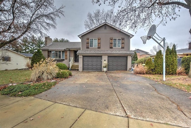 tri-level home featuring a garage