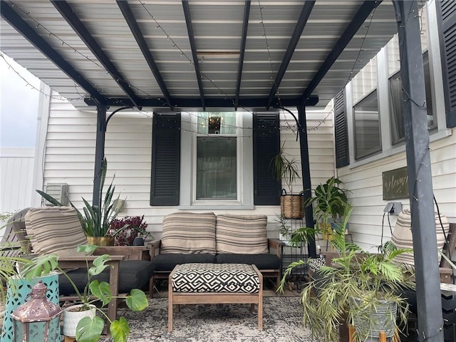 view of patio featuring outdoor lounge area