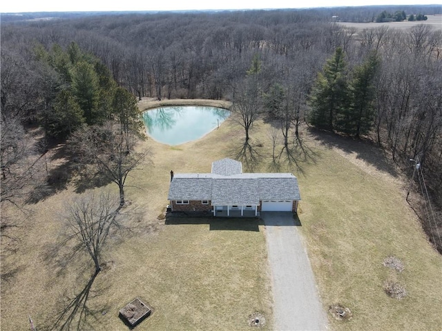 aerial view featuring a view of trees