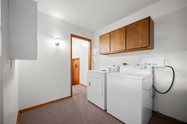801 N Central Ave, Paris, IL 61944 - washroom with cabinet space, carpet floors, and independent washer and dryer