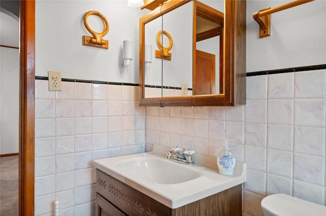 801 N Central Ave, Paris, IL 61944 - bathroom with tile walls and vanity