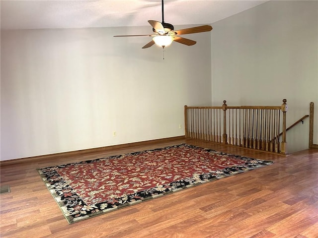 3002 N Charlotte St, Effingham, IL 62401 - spare room featuring ceiling fan, wood finished floors, and baseboards
