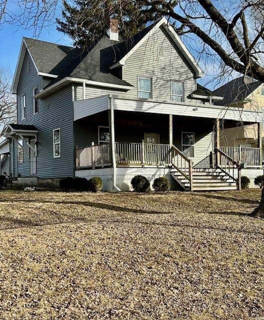 view of front of home with covered porch