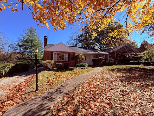 ranch-style home featuring a front yard