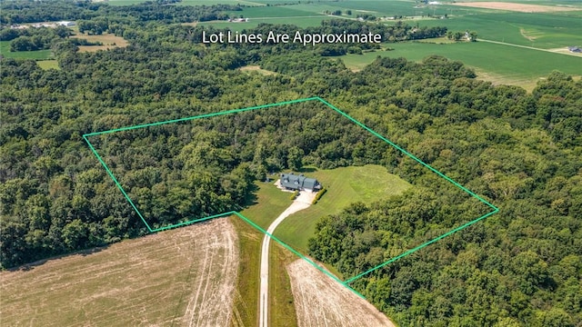 2098 2070th Ave, Saint Elmo, IL 62458 - aerial view of property's location featuring property parcel outlined and a forest