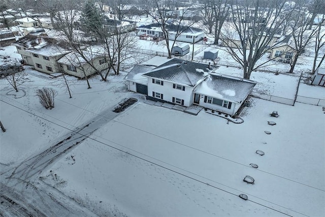 view of snowy aerial view