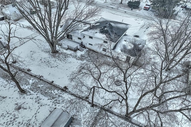 view of snowy aerial view