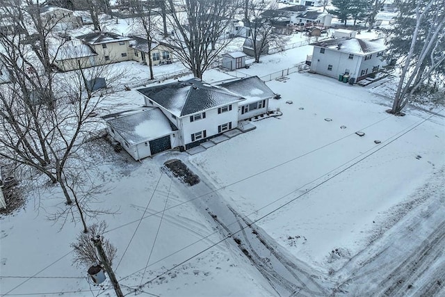 view of snowy aerial view