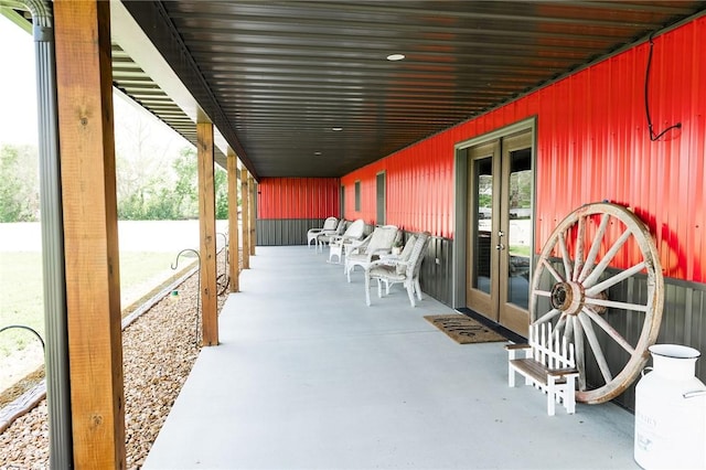 view of patio / terrace featuring french doors