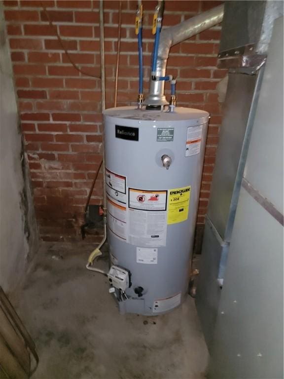 410 E Ninth St, Pana, IL 62557 - utility room with gas water heater