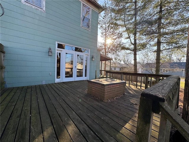 deck with french doors