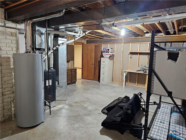 504 W Walnut St, Teutopolis, IL 62467 - unfinished basement with gas water heater and heating unit