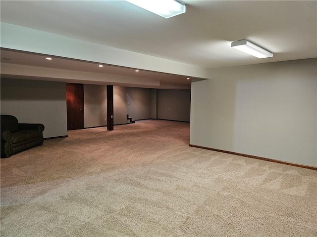 504 W Walnut St, Teutopolis, IL 62467 - finished below grade area featuring carpet and recessed lighting