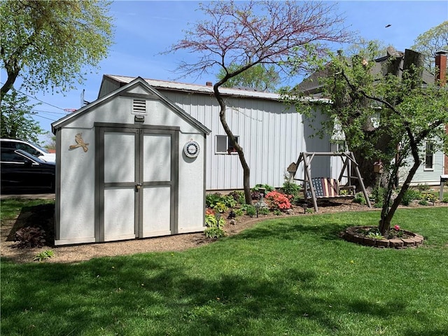 view of shed