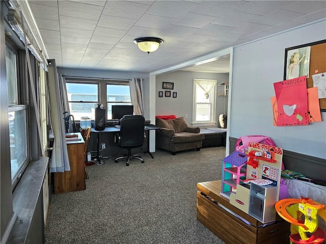 office area with carpet floors