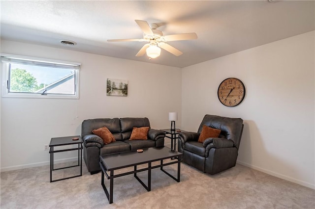 1117 Wedgewood Ct, Decatur, IL 62526 - living area featuring light carpet and ceiling fan