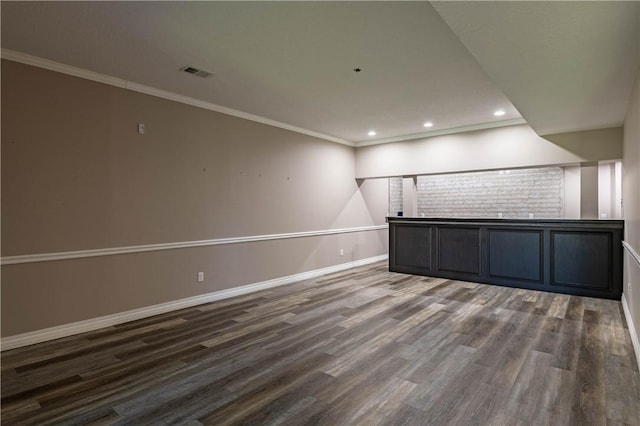 1250 W Hickory Point Rd, Decatur, IL 62526 - unfurnished room with wood finished floors, recessed lighting, and crown molding