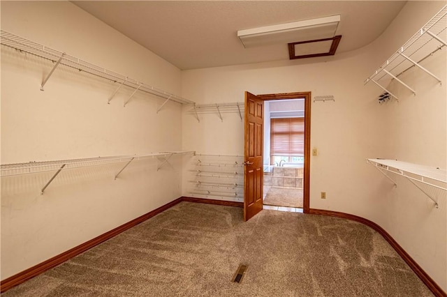 1250 W Hickory Point Rd, Decatur, IL 62526 - spacious closet featuring attic access and carpet floors