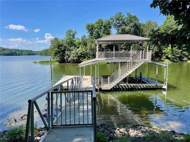 104 Woodland Dr, Marshall, IL 62441 - view of dock with a water view