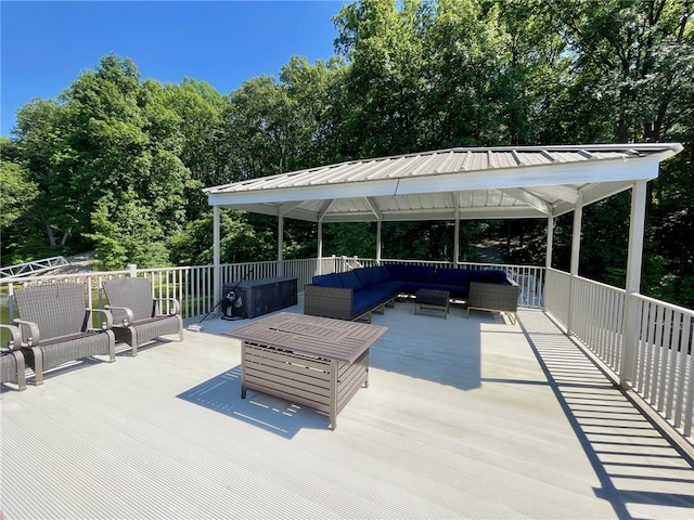 104 Woodland Dr, Marshall, IL 62441 - wooden deck featuring a gazebo and outdoor lounge area