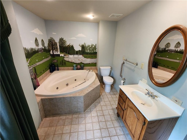 2638 E 1050th Ave, Oblong, IL 62449 - full bathroom with a whirlpool tub, toilet, and vanity