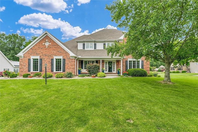 715 W Coolidge Ave, Charleston, IL 61920 - traditional-style home with brick siding, a front lawn, and a shingled roof