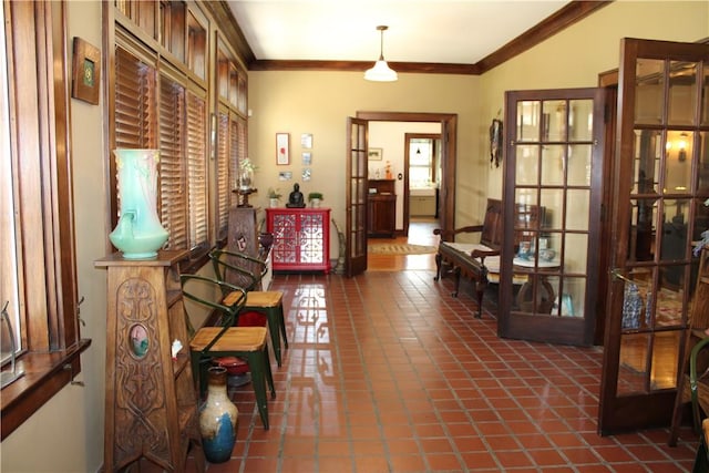 300 W N 1st St, Shelbyville, IL 62565 - interior space with ornamental molding and dark tile patterned floors