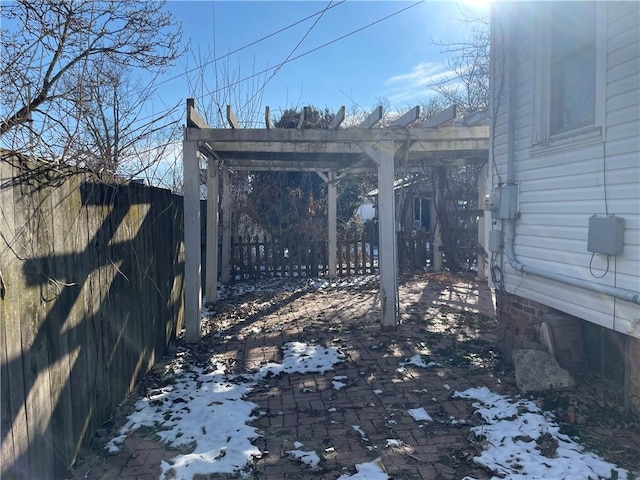 view of snowy yard