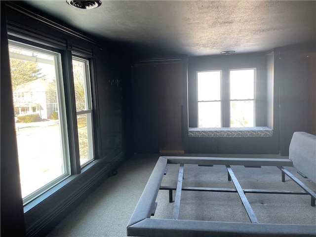 interior space featuring a textured ceiling