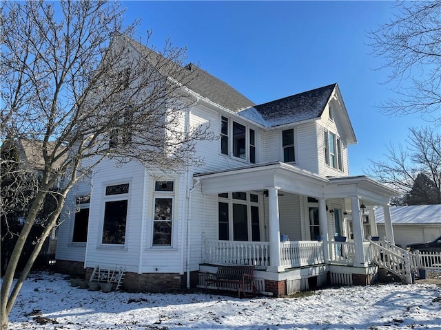 exterior space with covered porch