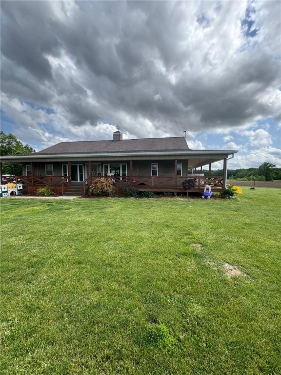 6414 300th Rd, Martinsville, IL 62442 - back of house with a chimney and a yard