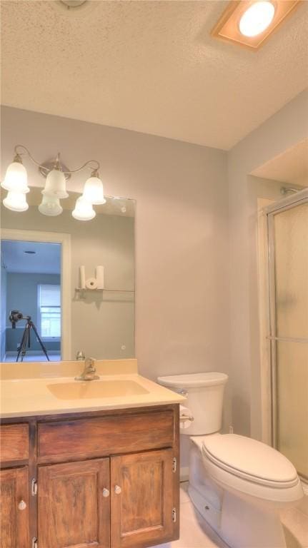 162 S Hillcrest Blvd, Decatur, IL 62522 - bathroom featuring vanity, a stall shower, and a textured ceiling