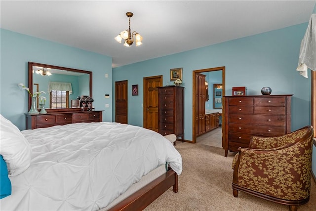 11284 E Lincolnshire Ln, Effingham, IL 62401 - bedroom featuring a chandelier and light colored carpet