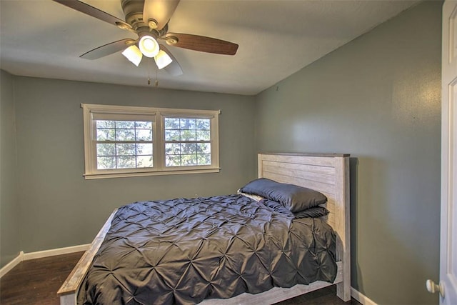 8070 Cerro Gordo Blacktop, Oakley, IL 62501 - bedroom featuring wood finished floors, baseboards, and a ceiling fan