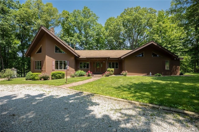 5446 N 1700th St, Dieterich, IL 62424 - view of front of house with a chimney and a front yard