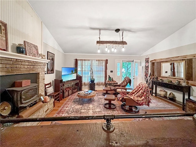 10 Rose Ln, Marshall, IL 62441 - living area with lofted ceiling and wood finished floors