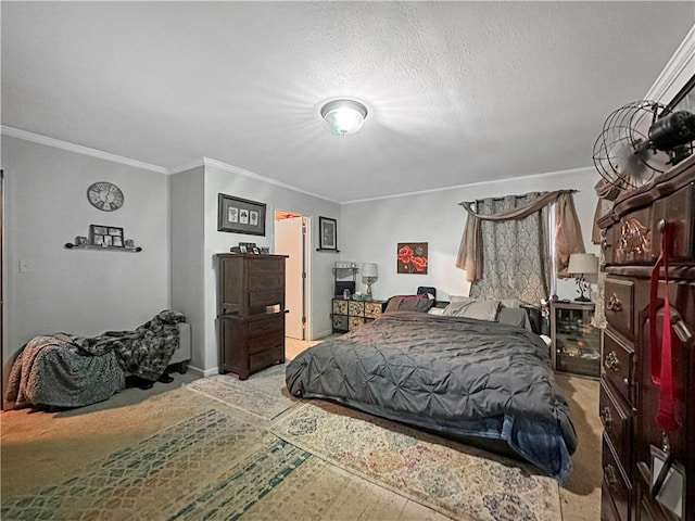 10 Rose Ln, Marshall, IL 62441 - carpeted bedroom with ornamental molding and a textured ceiling