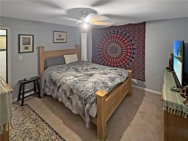10 Rose Ln, Marshall, IL 62441 - carpeted bedroom with baseboards and ceiling fan