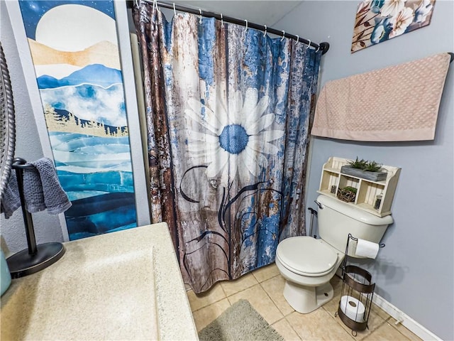 10 Rose Ln, Marshall, IL 62441 - bathroom with tile patterned floors and a shower with shower curtain