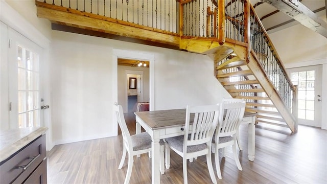 67 Shores, Sullivan, IL 61951 - dining space featuring wood finished floors and stairs