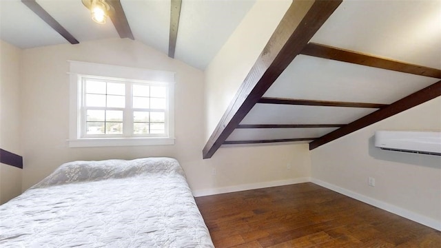67 Shores, Sullivan, IL 61951 - bedroom featuring wood finished floors, baseboards, and a wall unit AC