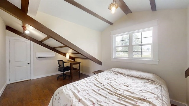 67 Shores, Sullivan, IL 61951 - bedroom featuring wood finished floors, baseboards, and a wall mounted AC