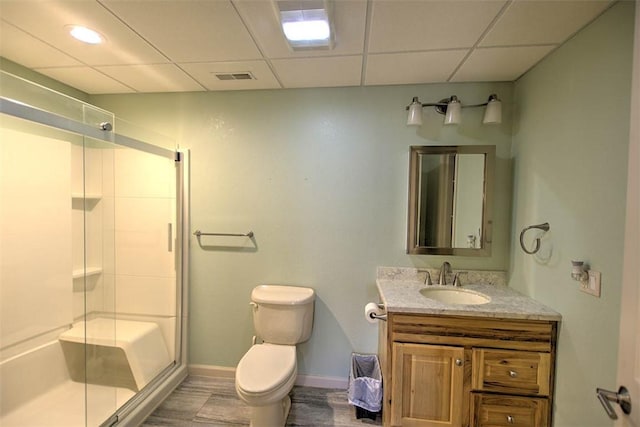 8898 Country Side Dr, Dalton City, IL 61925 - full bath featuring a shower stall, vanity, and a paneled ceiling
