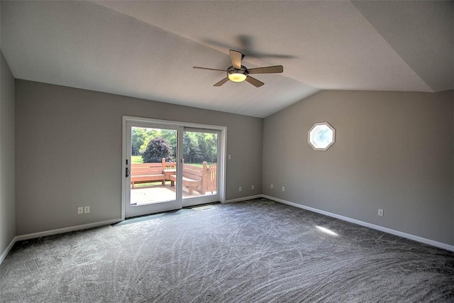 8898 Country Side Dr, Dalton City, IL 61925 - carpeted spare room featuring a ceiling fan and lofted ceiling