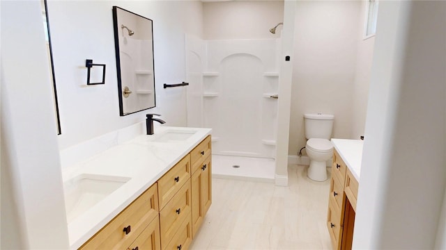 2550 Ivy Ln, Decatur, IL 62521 - bathroom featuring double vanity and a shower