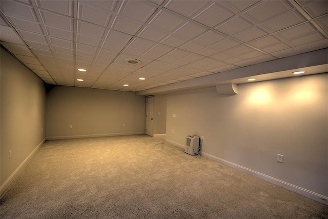664 N Antler Dr, Mt Zion, IL 62549 - finished basement with light carpet and recessed lighting